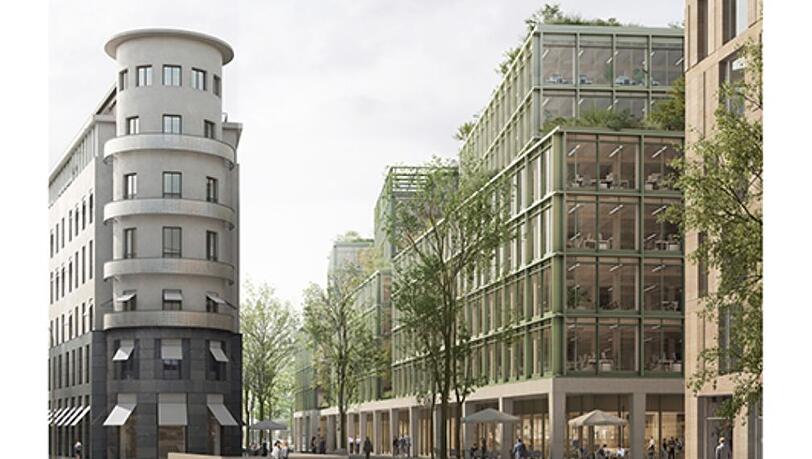 So hat sich der Architekt David Chipperfield das Karstadt-Areal an der  Schützenstraße vorgestellt. Doch die Umsetzung ist noch weit entfernt. So hat sich der Architekt David Chipperfield das Karstadt-Areal an der  Schützenstraße vorgestellt. Doch die Umsetzung ist noch weit entfernt.