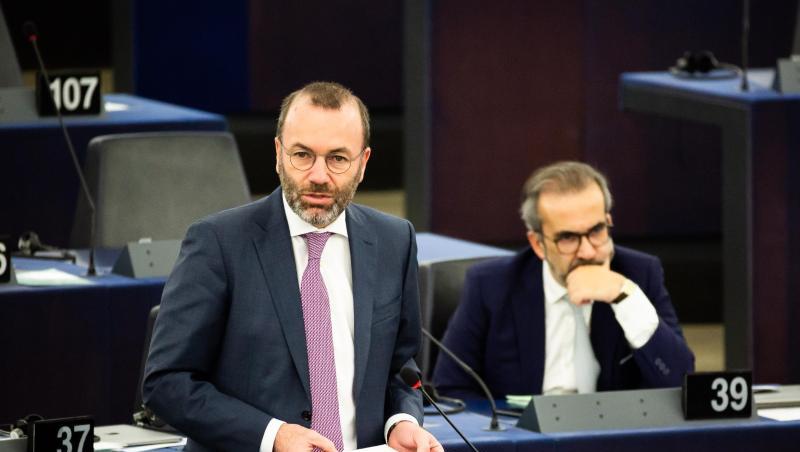 Der Fraktionsvorsitzende der Fraktion EVP, Manfred Weber (CSU), spricht im Plenarsaal des Europäischen Parlaments. Foto: Philipp von Ditfurth/dpa/Archivbild Der Fraktionsvorsitzende der Fraktion EVP, Manfred Weber (CSU), spricht im Plenarsaal des Europäischen Parlaments. Foto: Philipp von Ditfurth/dpa/Archivbild