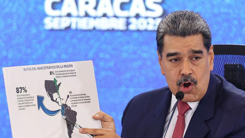 Mit dem Beschuss mutmaßlicher Drogenboote aus Venezuela in der Karibik verschärfte US-Präsident Donald Trump bereits die Gangart gegen Maduro.(Archivbild).