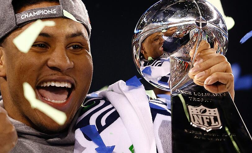 Nach dem Sieg gab es für die Seahawks kein Halten mehr. Die Bilder von der Siegerehrung.