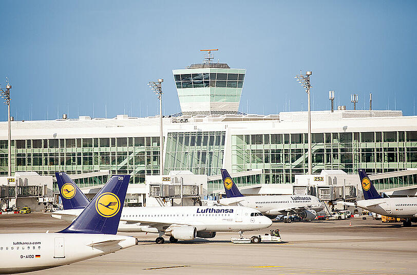 So sieht das Satellitenterminal am Flughafen München aus.