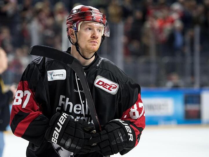 Philip Gogulla im Trikot der Kölner Haie. Foto: Marius Becker/Archivbild