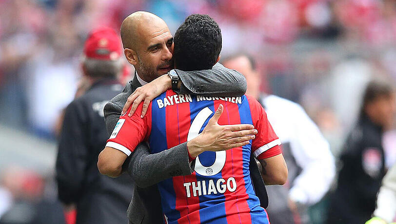 Pep Guardiola macht sich wenig Sorgen um Thiago. Pep Guardiola macht sich wenig Sorgen um Thiago.