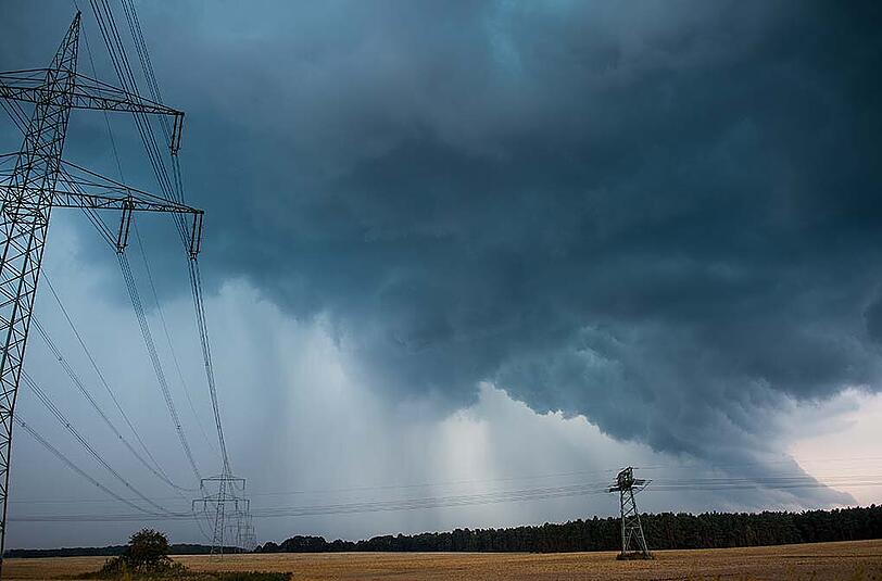 Eine Unwetterfront in Briesen am 16.08.