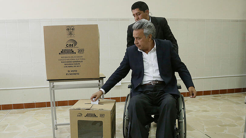 Hat die Wahl in Ecuador knapp gewonnen: Der Kandidat der Linken, Lenín Moreno.