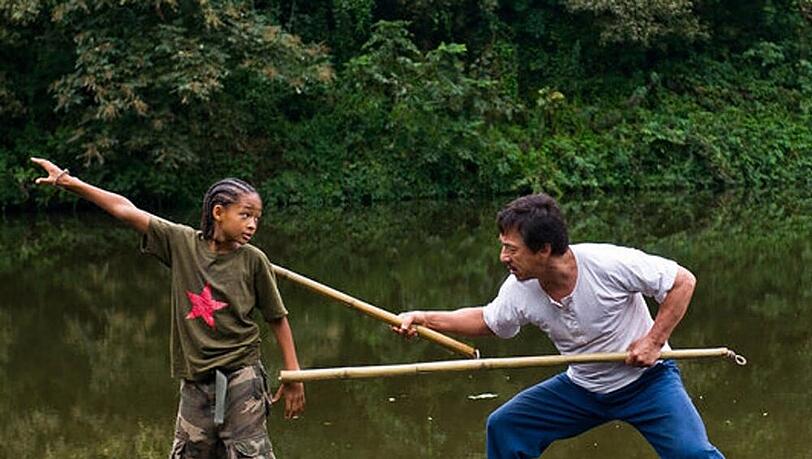 Jaden Smith und Jackie Chan als Schüler und Meister des Kung Fu Jaden Smith und Jackie Chan als Schüler und Meister des Kung Fu