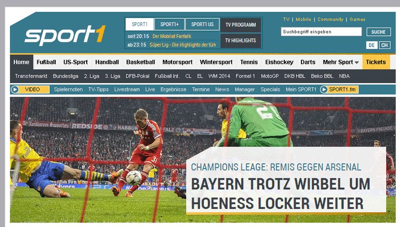 Ahnlich bei sport1.de.