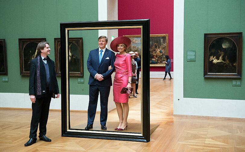 Königin Maxima und Willem-Alexander der Niederlande besuchen am Mittwochmorgen die Alte Pinakothek in München.