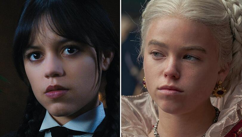 "Wednesday" mit Jenna Ortega (l.) und "House of the Dragon" mit Milly Alcock gehören zu den Serien-Highlights des Jahres. "Wednesday" mit Jenna Ortega (l.) und "House of the Dragon" mit Milly Alcock gehören zu den Serien-Highlights des Jahres.