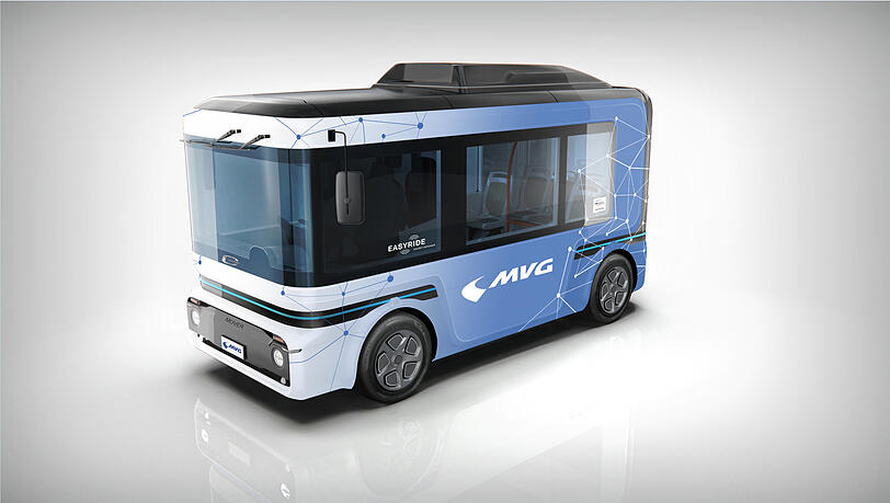 Kein Fahrer weit und breit in Sicht: Anfang 2020 hatte die MVG schon einmal autonom fahrende Busse angekündigt – damals mit dieser Visualisierung.