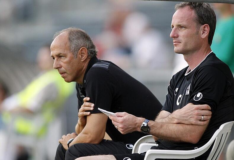 Löwen-Trainer Reiner Maurer und Assistent Markus Schroth