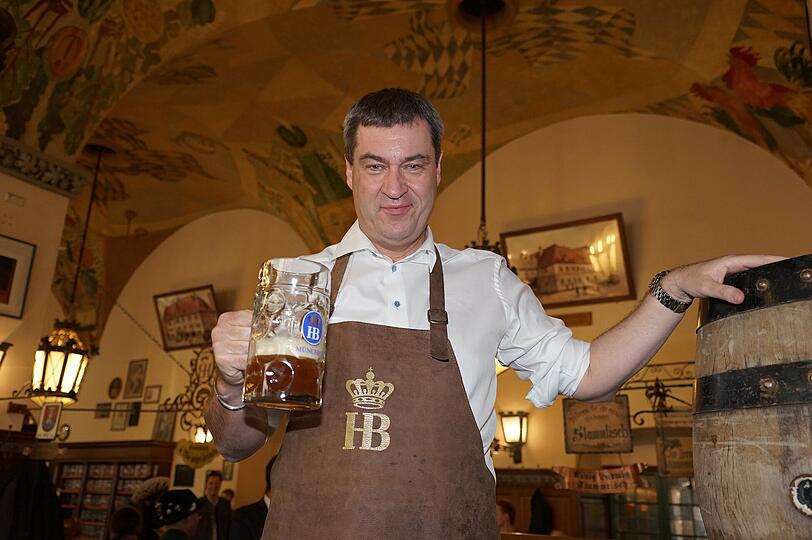 Markus Söder scheinte das Jubiläumsbier auch zu schmecken.