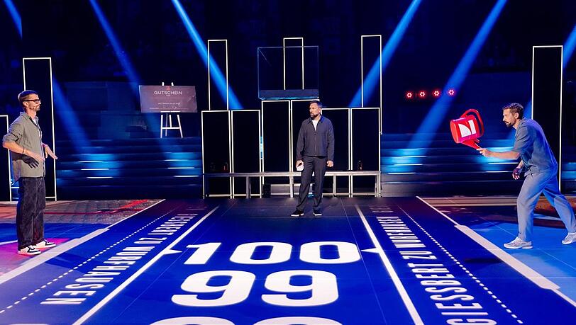Joko Winterscheidt, Steven Gätjen und Klaas Heufer-Umlauf (v.l.n.r.) bei "Joko & Klaas gegen ProSieben".