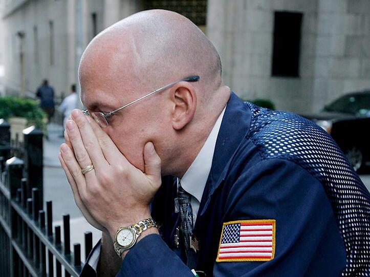 Ein amerikanischer Börsenmitarbeiter im September 2008