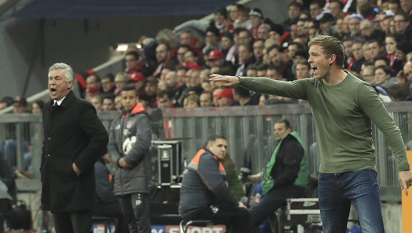 Als es mit seinem Team gegen den FC Bayern ging, war Hoffenheims Trainer Julian Nagelsmann (rechts) nicht ganz so entspannt. Als es mit seinem Team gegen den FC Bayern ging, war Hoffenheims Trainer Julian Nagelsmann (rechts) nicht ganz so entspannt.