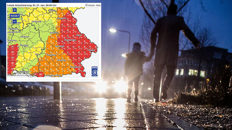 Der Deutsche Wetterdienst warnt vor glatten Straßen in vielen Teilen Bayerns.