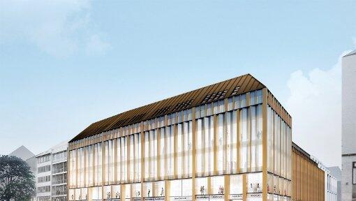 So soll das Geschäftshaus nach seiner Fertigstellung im Herbst ausschauen. So soll das Geschäftshaus nach seiner Fertigstellung im Herbst ausschauen.