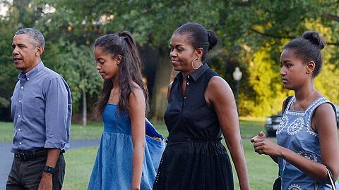 Während Barack Obamas Präsidentschaft: Michelle Obama kehrt im Jahr 2015 mit ihrer Familie nach den Ferien ins Weiße Haus zurück.