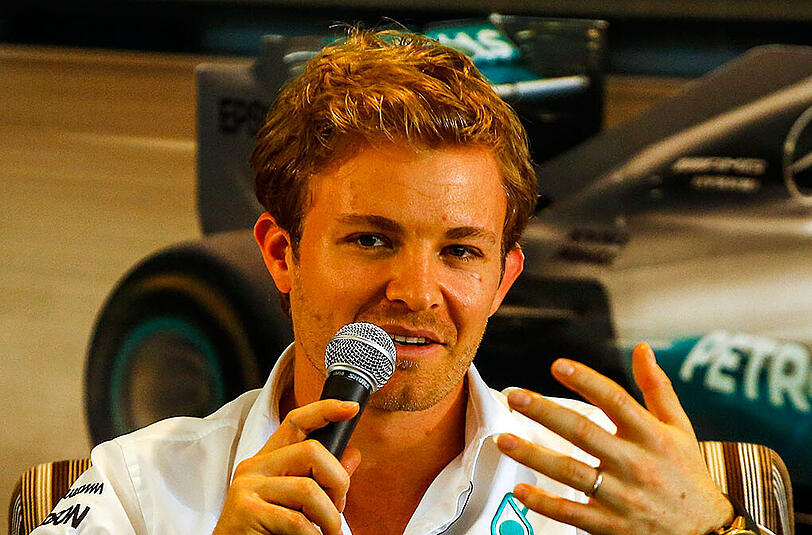 Der Mercedes-Pilot Nico Rosberg bei einer Pressekonferenz in Kuala Lumpur, Malaysia.