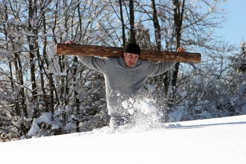 Vitali Klitschko beim Training a la Rocky.