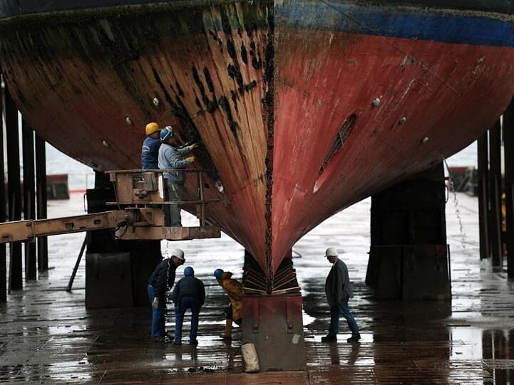In der Werft: Die "Gorch Fock" war zuletzt vor knapp 40 Jahren vollständig technisch untersucht und dokumentiert worden.