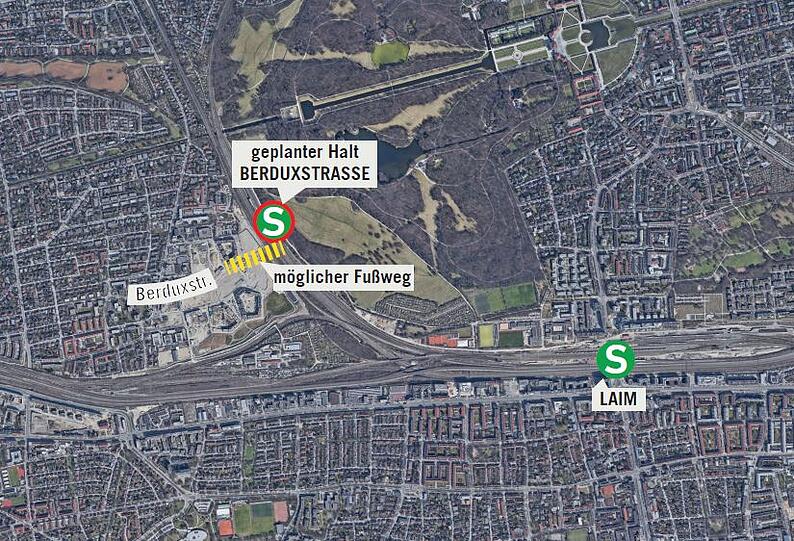 Eine genaue Planung gibt es noch nicht, aber hier könnte der S-Bahnhof Berduxstraße liegen.