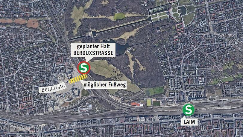 Eine genaue Planung gibt es noch nicht, aber hier könnte der S-Bahnhof Berduxstraße liegen.