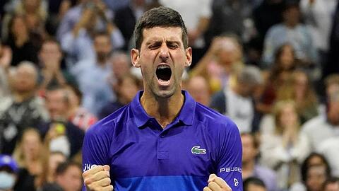 Novak Djokovic im Moment seines Sieges.