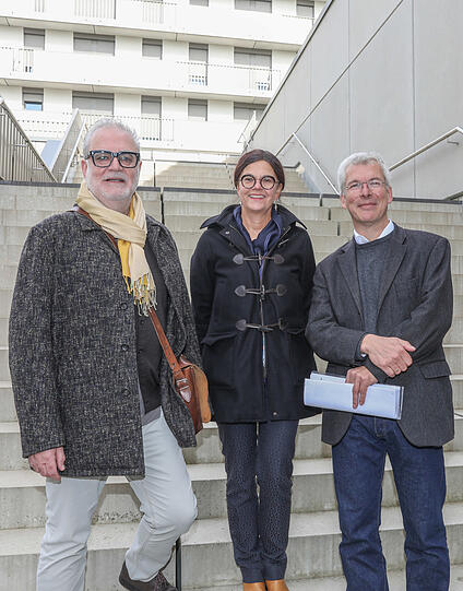 Ulrich Riedel (v.l.), Stadtbaurätin Elisabeth Merk, Robert Zengler.