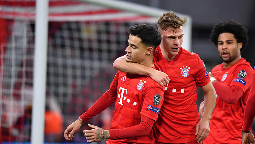Souveräner Gruppensieger: Die Bayern um Kimmich (m.), Coutinho (l.) und Gnabry. Souveräner Gruppensieger: Die Bayern um Kimmich (m.), Coutinho (l.) und Gnabry.