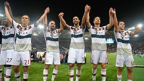 Die Bayern entzaubern die Römer - Der Jubel nach dem 7:1-Sieg.