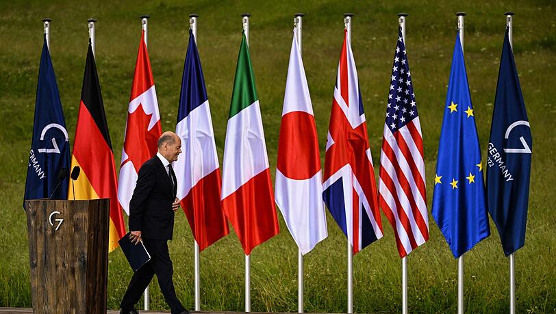 Bundeskanzler Olaf Scholz (SPD) beim G7-Gipfel.