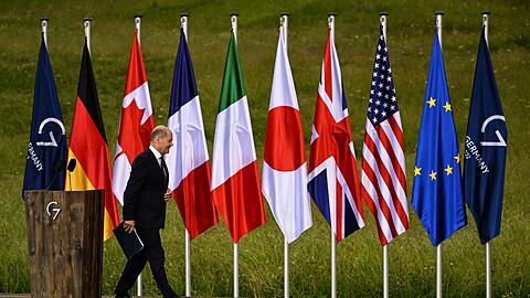 Bundeskanzler Olaf Scholz (SPD) beim G7-Gipfel.