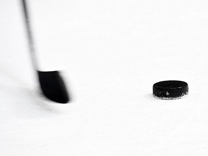 Ein Puck und ein Eishockeyschläger. Foto: Tobias Hase/Archivbild