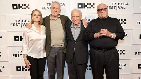 Jodie Foster, Robert De Niro, Martin Scorsese und Paul Schrader bei einer Vorf&uuml;hrung von "Taxi Driver" beim Tribeca Film Festival in New York.