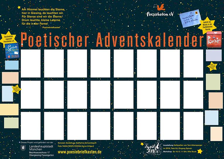 ... denn dieses Plakat bietet Platz für 24 Gedichte, so die Idee.