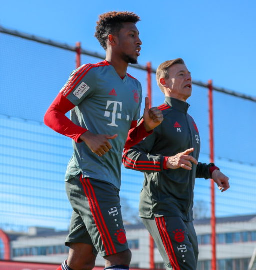Lauftraining am Sonntag: Coman (l.).