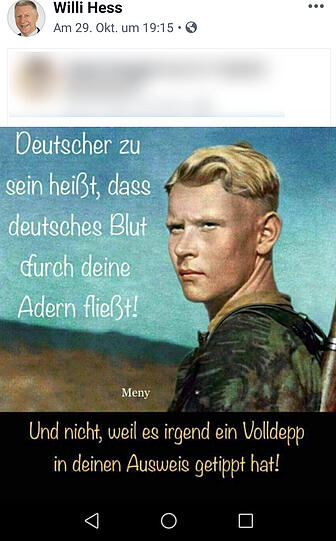 Den Post auf Facebook hat Hess mittlerweile wieder gelöscht.