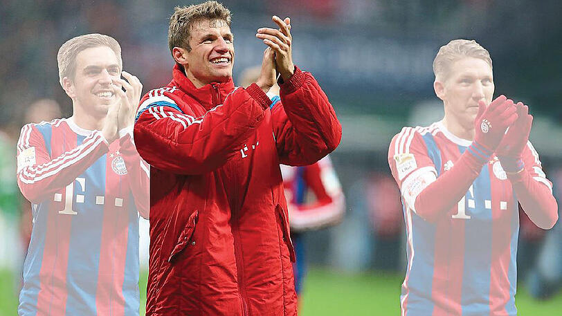 Schwindende Identitätsstifter: Philipp Lahm (l.) geht, Bastian Schweinsteiger (r.) ist weg. Bleibt nur Thomas Müller.