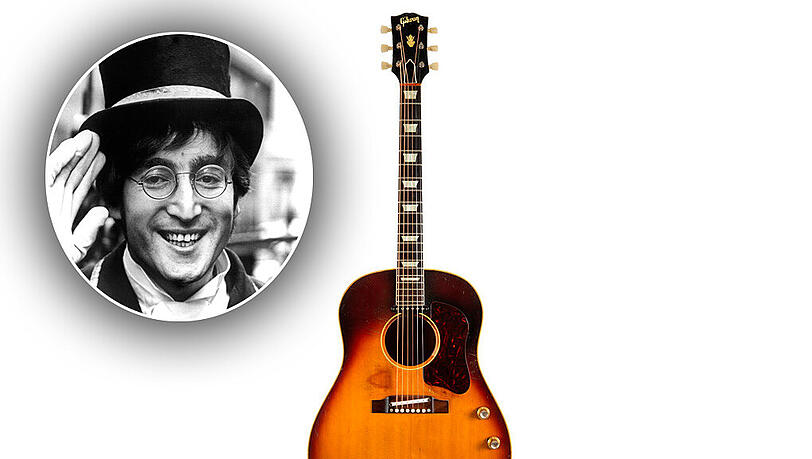 Die J-160E Gibson soll zu John Lennons Lieblingsgitarren gehört haben. Die J-160E Gibson soll zu John Lennons Lieblingsgitarren gehört haben.