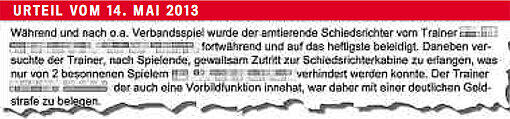 Attacke vom Trainer:. Der Verein aus Freimann wird aus Datenschutzgründen nicht genannt.