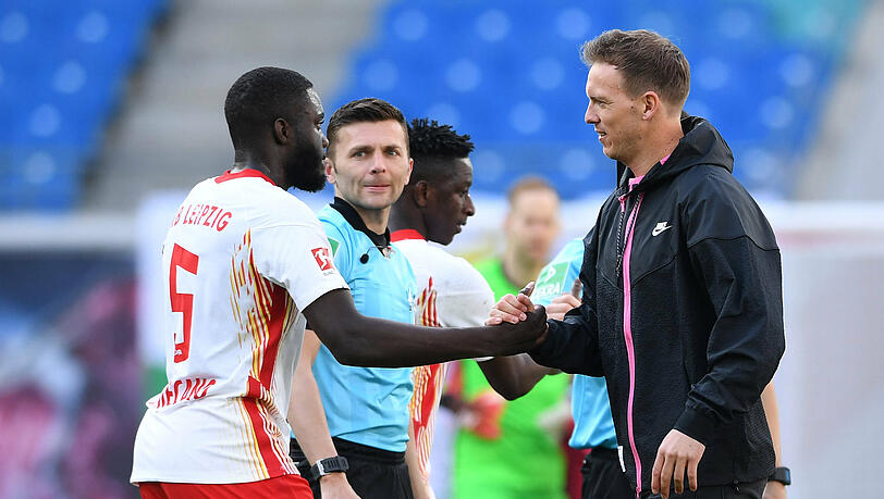 Gehen beide in der kommenden Saison für den FC Bayern auf Titeljagd: Dayot Upamecano (l.).und Julian Nagelsmann.