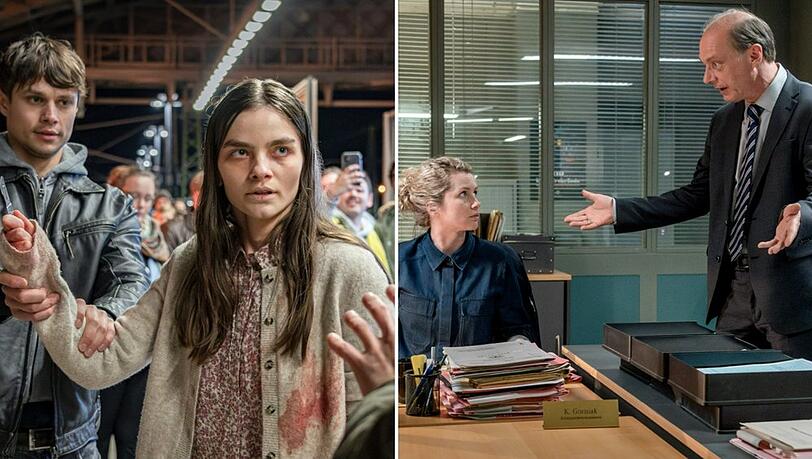 "Tatort: Nachtschatten": Amanda (Emilie Neumeister) hat am Bahnhof ein Skalpell dabei - Leonie Winkler (Cornelia Gr&ouml;schel) und Peter Schnabel (Martin Brambach) ermitteln.