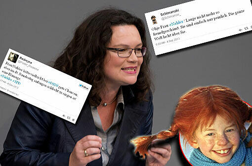 Andrea Nahles erntet für ihre Gesangseinlage im Bundestag viel Spott bei Twitter.