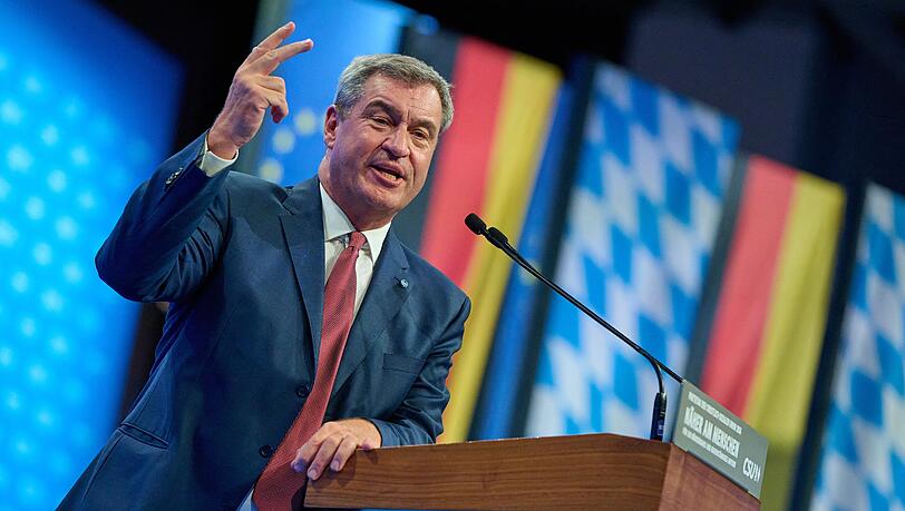 CSU-Chef Markus Söder auf dem Parteitag. Er würde Berlin gerne den Geldhahn zudrehen. CSU-Chef Markus Söder auf dem Parteitag. Er würde Berlin gerne den Geldhahn zudrehen.