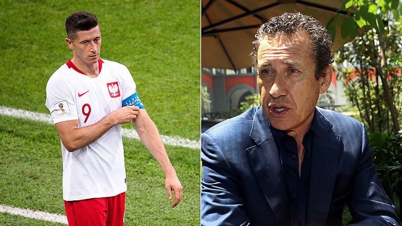 Jorge Valdano (rechts) sieht für Robert Lewandowski keine guten Chancen bei Real Madrid.