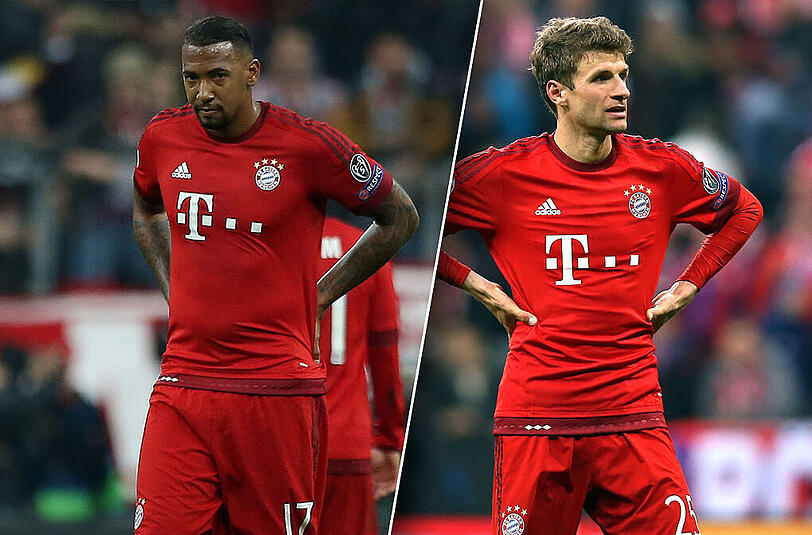 Frust nach dem Champions-League-Aus: Jérôme Boateng (l.) und Thomas Müller.