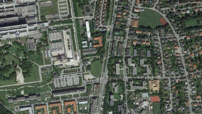 Hadern von oben. Hier das Areal rund um den Max-Lebsche-Platz. Hadern von oben. Hier das Areal rund um den Max-Lebsche-Platz.