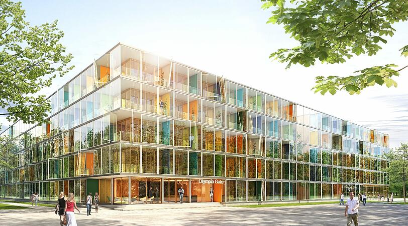 ... ein Boardinghouse (Wohnen auf Zeit, oft mit hotelähnlichem Roomservice; v.a. von Firmen für jene Mitarbeiter genutzt, die für ein Projekt längere Zeit in der Stadt sind) mit rund 344 Apartments und 33 Wohnungen, ...