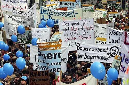 Demonstrieren weniger: Deutsche Milchbauern.